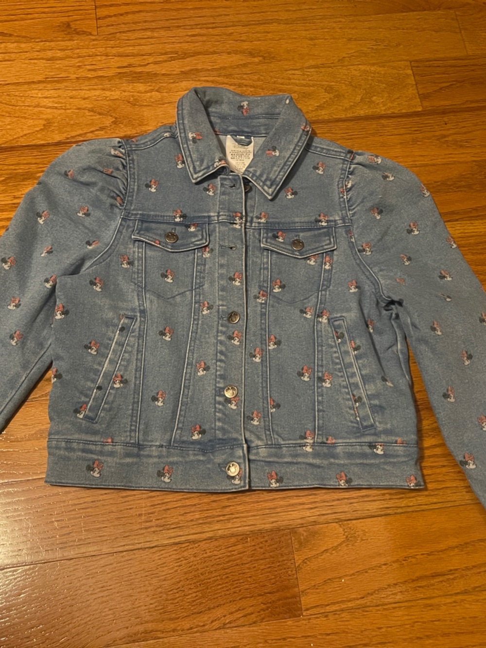 Disney Denim Jacket with Minnie Mouse Print and Pink Details